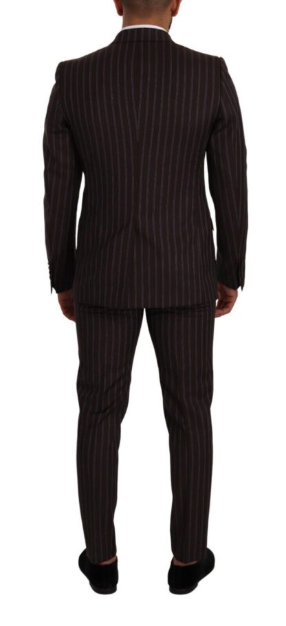 Dolce & Gabbana - Elegant Maroon Striped Slim Fit Suit