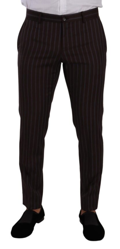 Dolce & Gabbana - Elegant Maroon Striped Slim Fit Suit