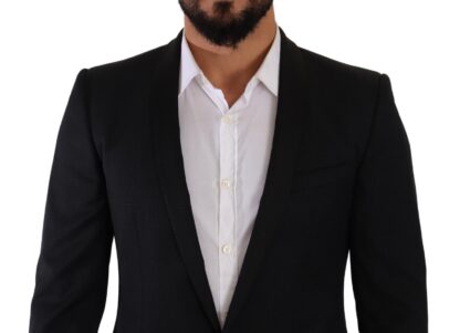 Dolce & Gabbana - Elegant Black Patterned Wool-Silk Suit