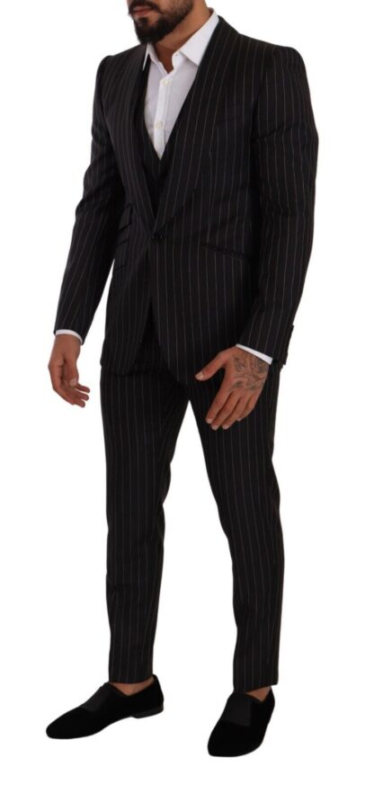 Dolce & Gabbana - Sleek Striped Wool Three-Piece Suit