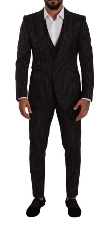 Dolce & Gabbana - Sleek Striped Wool Three-Piece Suit