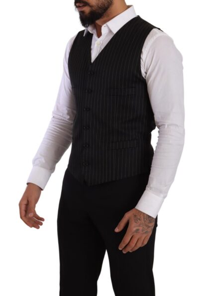 Dolce & Gabbana - Elegant Black Striped Formal Vest