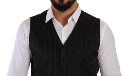 Dolce & Gabbana - Elegant Black Striped Formal Vest