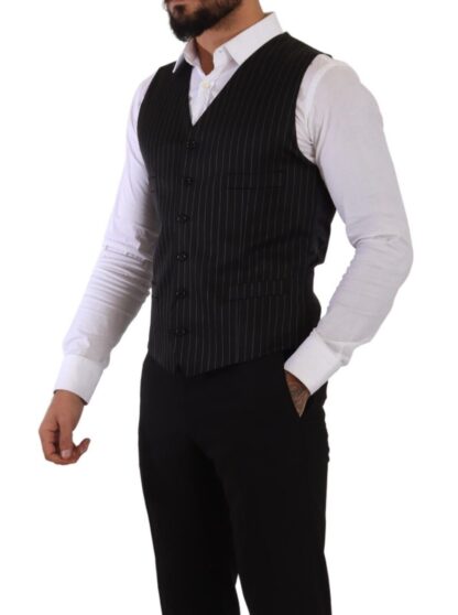 Dolce & Gabbana - Elegant Black Striped Formal Vest