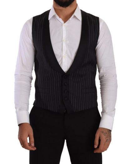 Dolce & Gabbana - Elegant Striped Formal Dress Vest