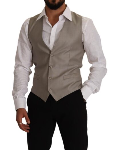 Dolce & Gabbana - Elegant Single Breasted Dress Vest in Beige