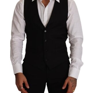 Dolce & Gabbana - Elegant Black Wool Cotton Dress Vest