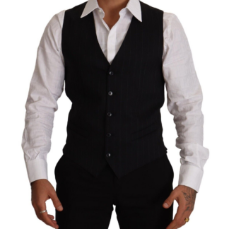 Dolce & Gabbana - Elegant Black Wool Cotton Dress Vest