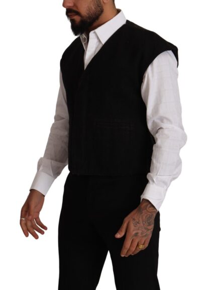 Dolce & Gabbana - Elegant Black Wool Cotton Dress Vest