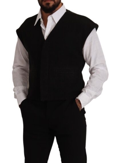 Dolce & Gabbana - Elegant Black Wool Cotton Dress Vest