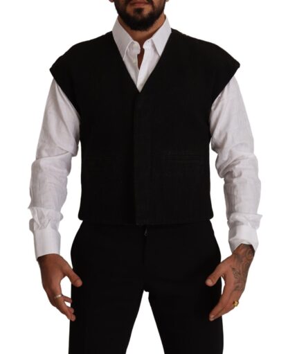 Dolce & Gabbana - Elegant Black Wool Cotton Dress Vest