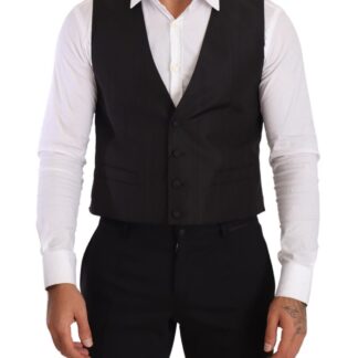 Dolce & Gabbana - Beige Cotton Silk Formal Dress Vest