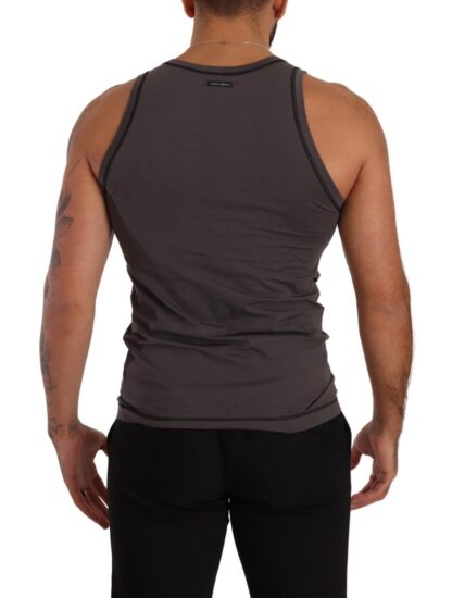 Dolce & Gabbana - Sleek Dark Grey Cotton Tank Top