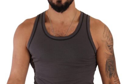 Dolce & Gabbana - Sleek Dark Grey Cotton Tank Top