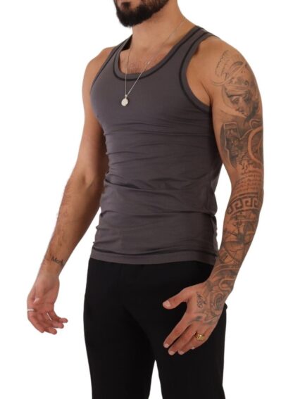 Dolce & Gabbana - Sleek Dark Grey Cotton Tank Top