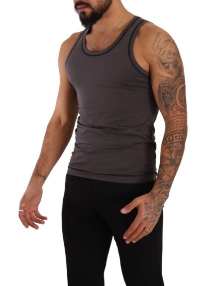 Dolce & Gabbana - Sleek Dark Grey Cotton Tank Top