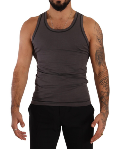 Dolce & Gabbana - Sleek Dark Grey Cotton Tank Top