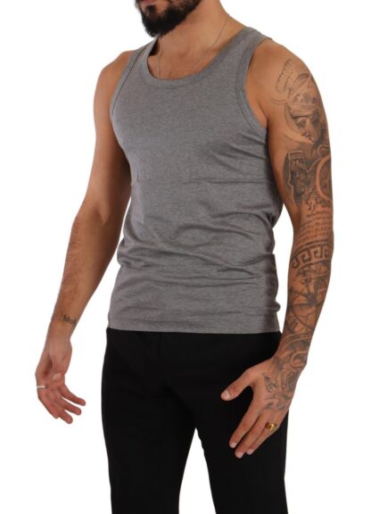 Dolce & Gabbana - Elegant Melange Grey Tank Top T-Shirt