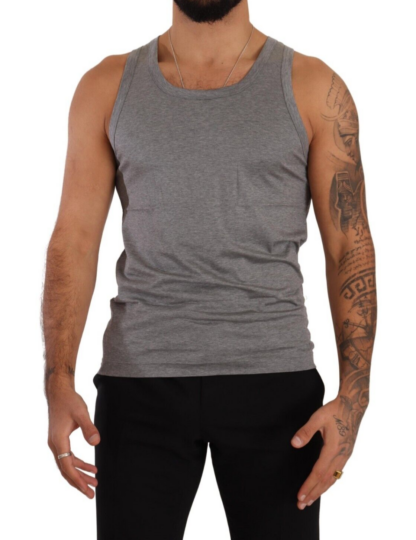 Dolce & Gabbana - Elegant Melange Grey Tank Top T-Shirt