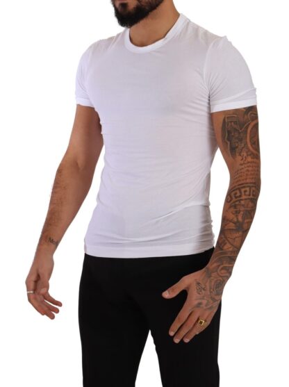 Dolce & Gabbana - Elegant White Cotton Blend Round Neck Tee