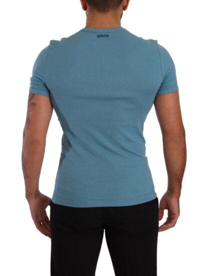 Dolce & Gabbana - Elegant Blue Cotton Blend Round Neck Tee