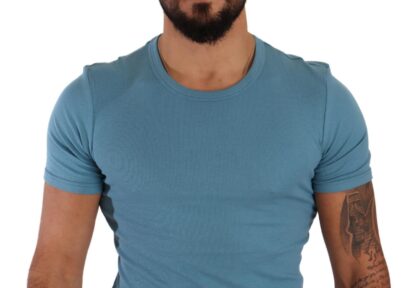 Dolce & Gabbana - Elegant Blue Cotton Blend Round Neck Tee