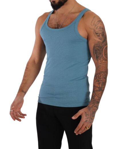 Dolce & Gabbana - Elegant Blue Round Neck Tank Top