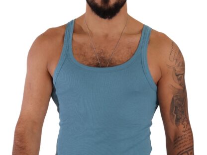 Dolce & Gabbana - Elegant Blue Round Neck Tank Top