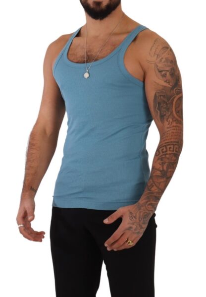 Dolce & Gabbana - Elegant Blue Round Neck Tank Top