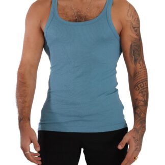 Dolce & Gabbana - Elegant Grey Cotton Blend Tank Top