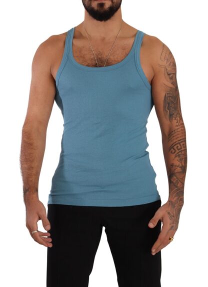 Dolce & Gabbana - Elegant Blue Round Neck Tank Top