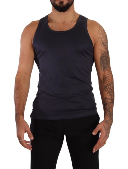 Dolce & Gabbana - Navy Blue Modal Silk Tank Top Tee