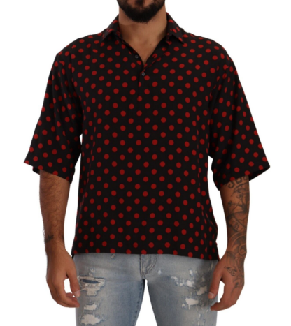 Dolce & Gabbana - Elegant Silk Polka Dots Button-Down Shirt