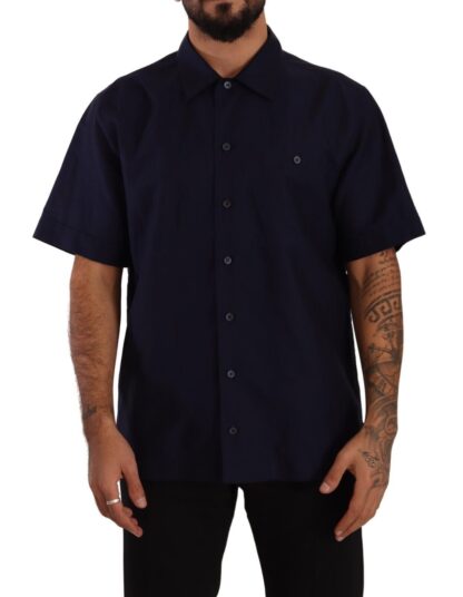 Dolce & Gabbana - Elegant Navy Blue Button-Down Casual Shirt