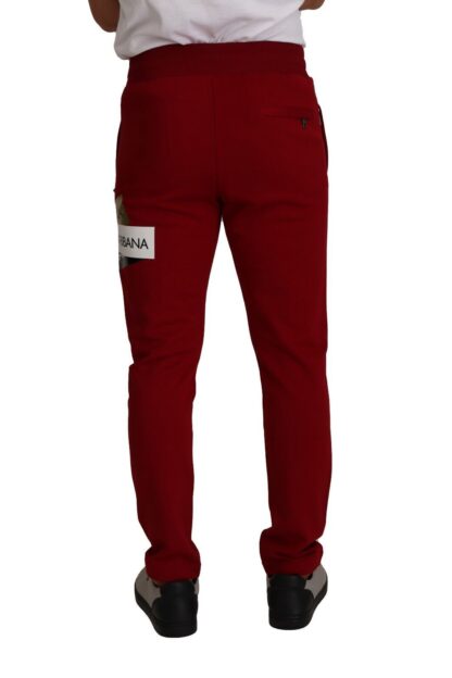 Dolce & Gabbana - Elegant Red Jogging Pants with Drawstring Closure