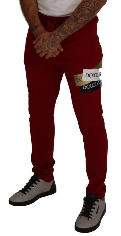 Dolce & Gabbana - Elegant Red Jogging Pants with Drawstring Closure