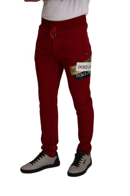 Dolce & Gabbana - Elegant Red Jogging Pants with Drawstring Closure