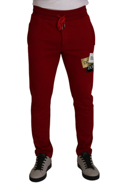 Dolce & Gabbana - Elegant Red Jogging Pants with Drawstring Closure