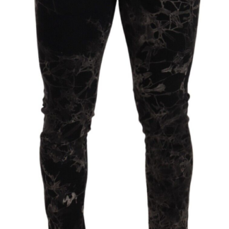 Dolce & Gabbana - Chic Black Brown Tie-Dye Slim Fit Jeans