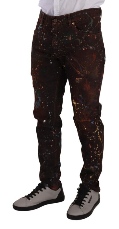 Dolce & Gabbana - Elegant Multicolored Painted Denim Jeans