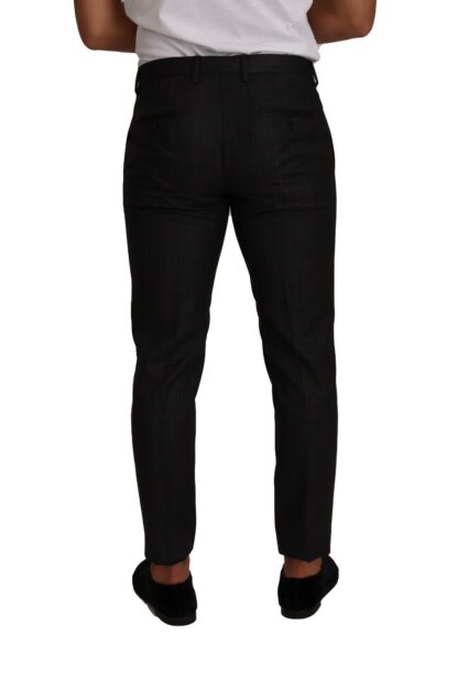 Dolce & Gabbana - Elegant Gray Check Slim Fit Trousers