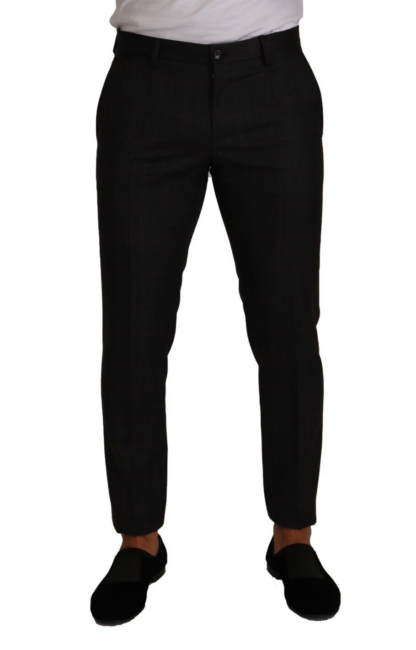 Dolce & Gabbana - Elegant Gray Check Slim Fit Trousers