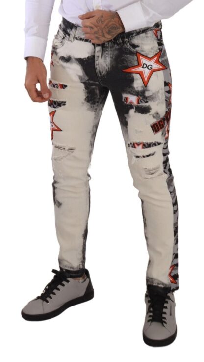 Dolce & Gabbana - Chic Slim Fit Star Motif Denim Jeans