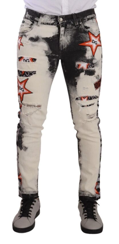 Dolce & Gabbana - Chic Slim Fit Star Motif Denim Jeans