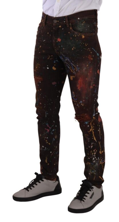 Dolce & Gabbana - Multicolor Painted Skinny Denim Jeans