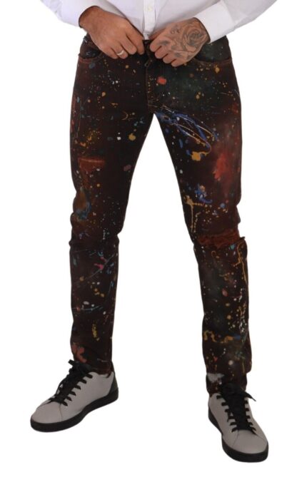 Dolce & Gabbana - Multicolor Painted Skinny Denim Jeans