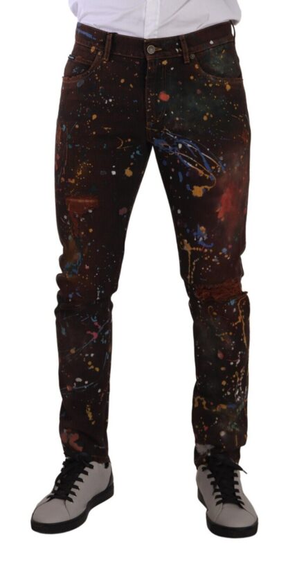 Dolce & Gabbana - Multicolor Painted Skinny Denim Jeans