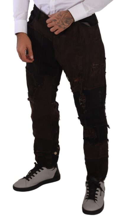 Dolce & Gabbana - Elegant Distressed Patchwork Denim Jeans