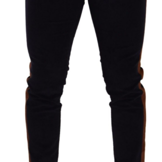 Dolce & Gabbana - Elegant Slim Fit Denim with Leopard Details