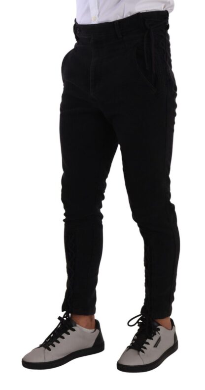 Dolce & Gabbana - Elegant High Waist Velvet Skinny Pants